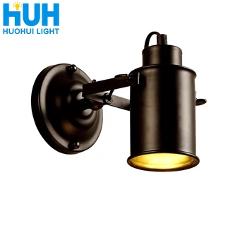 Wall Lamp American Retro Country Loft Style E27 Lamp Head lamps Industrial Vintage Iron wall light for Cafe Bar Home Lighting loft retro industrial wind led fixture american country vintage study office bedroom aisle bronze color wall lamp free shipping