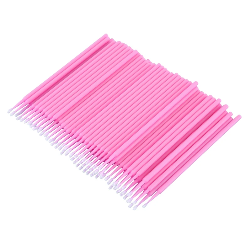 100 шт зубные микро-щетки одноразовые материалы зуб Аппликаторы средний тонкий - Цвет: Pink