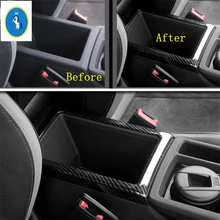 Yimaautotrims авто аксессуар передний центральный контейнер коробка для хранения рамка крышка комплект из углеродного волокна ABS Подходит для Audi Q3