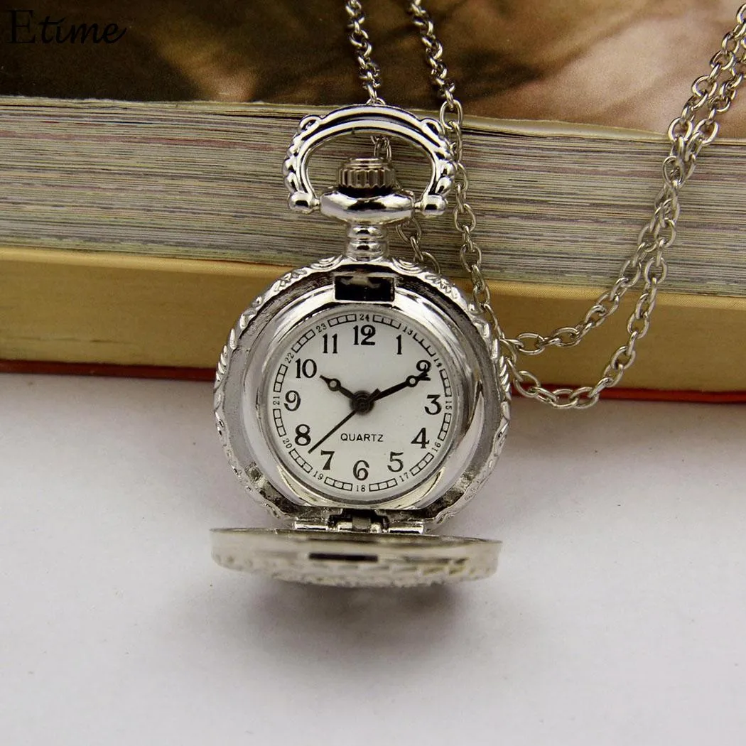 Pocket Watch 2018 Retro Style Round Shape Charm Chain Pendant Jewelry