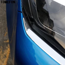 TOMEFON ABS Chrome Front Headlight Headlamp Eyebrow Trim Cover Car Accessories 2Pcs/Set For Toyota RAV4 RAV 4 2016