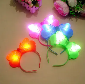 

10pcs/lot Kids Costumes Party LED Butterfly Glowing Headdress Hairband Birthday Wedding Festival Flashing Headbands Favors