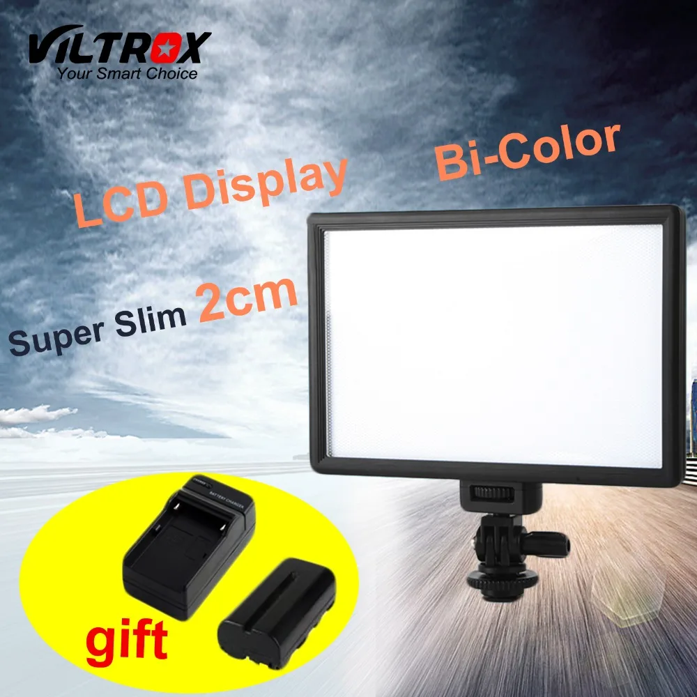  Viltrox L116T LCD Display Bi-Color & Dimmable Slim DSLR Video LED Light +Battery +Charger for Canon - 32757029816