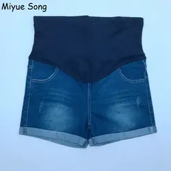 Летние джинсовые для беременных шорты для беременных женская одежда Беременность одежда Короткие джинсы Maternidade брюки Gravida Новый 2018
