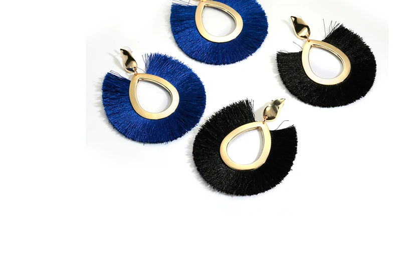 AYAYOO Big Fringed Tassel Earrings For Women Ethnic Circle Drop Earring Hanging Party Summer Holiday Earings Fashion Jewelry (5)