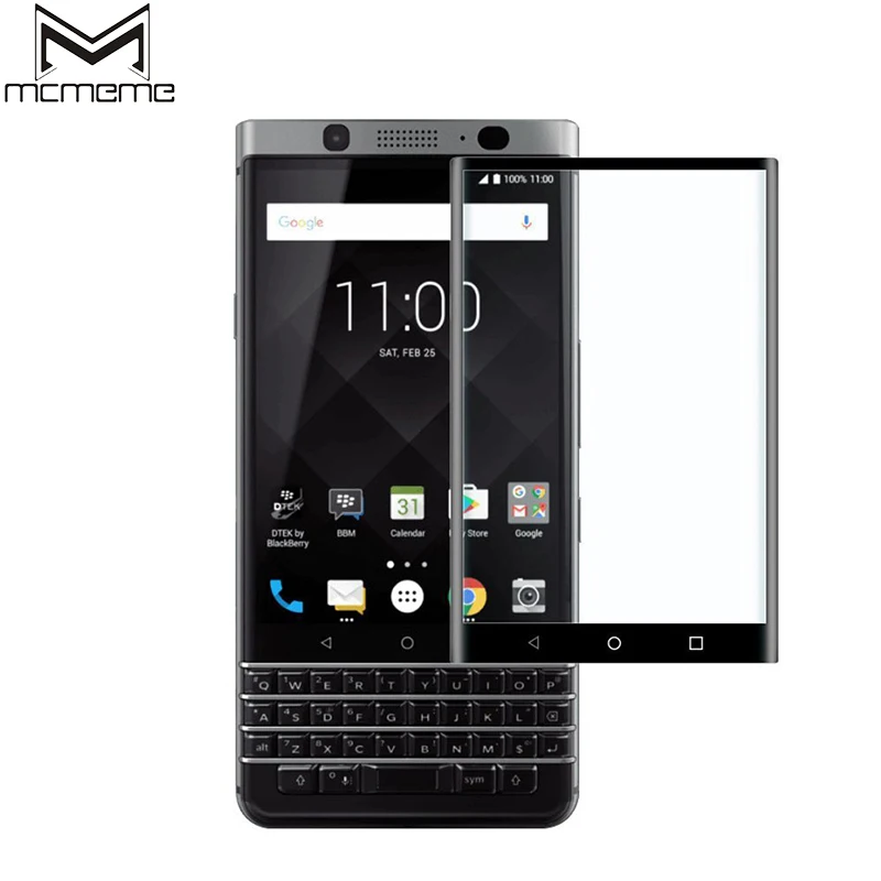 MCMEME Tempered Glass For BlackBerry KEYone 9H 3D Full Cover Front Screen Protector Film For BlackBerry Mercury Protective Film