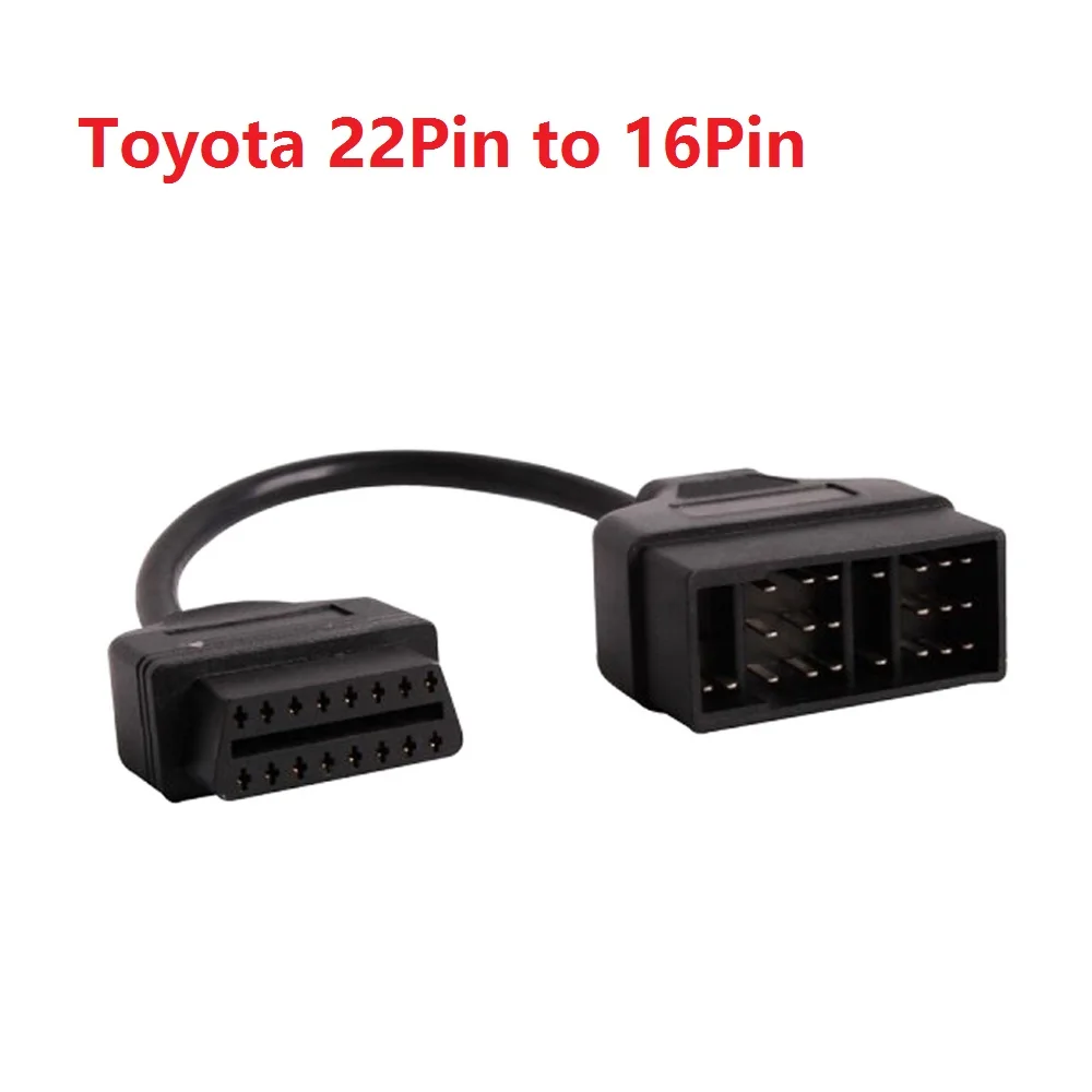 Для Toyota 22pin женский 16Pin OBD2 Кабельный разъем адаптера Toyota 22 16 Pin-код Toyota 17Pin OBD1 к OBD2 соединительный кабель