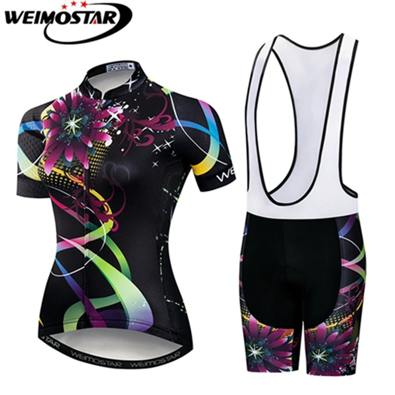 

Summer Womens Cycling Jersey mtb Jersey Flowers Style Maillot Ciclismo ropa ciclismo Outdoor Sports cycling clothing Set