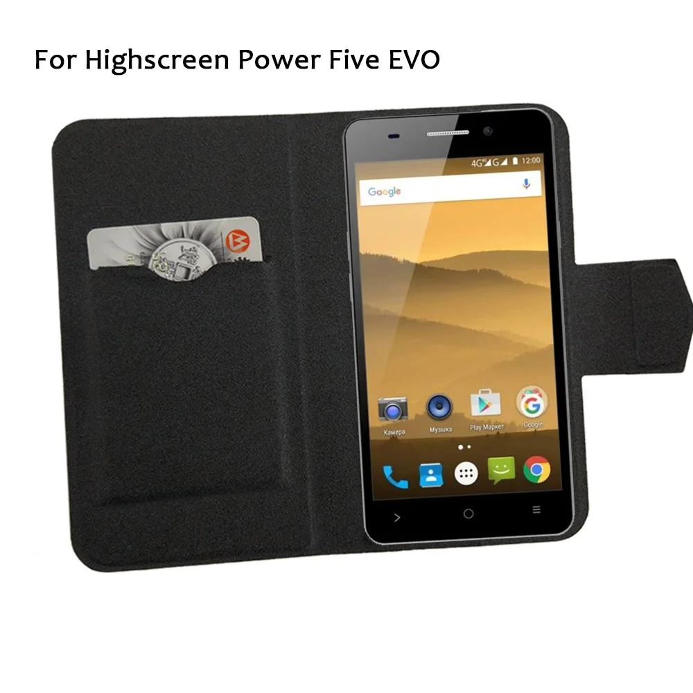 

5 Colors Hot! Highscreen Power Five EVO Phone Case Leather Cover,2017 Luxurious Full Flip Leather Stand Phone Cases Cover