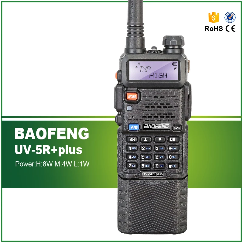 Baofeng Walkie Talkie High Power Two Way Radio UV 5R plus VHF UHF Dual