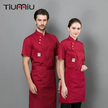 

2019 New Chef Jacket Uniform Short Sleeve Kitchen Summer Workwear Waiter Waitress Ropa De Cocina Hotel Restaurant Work Clothes