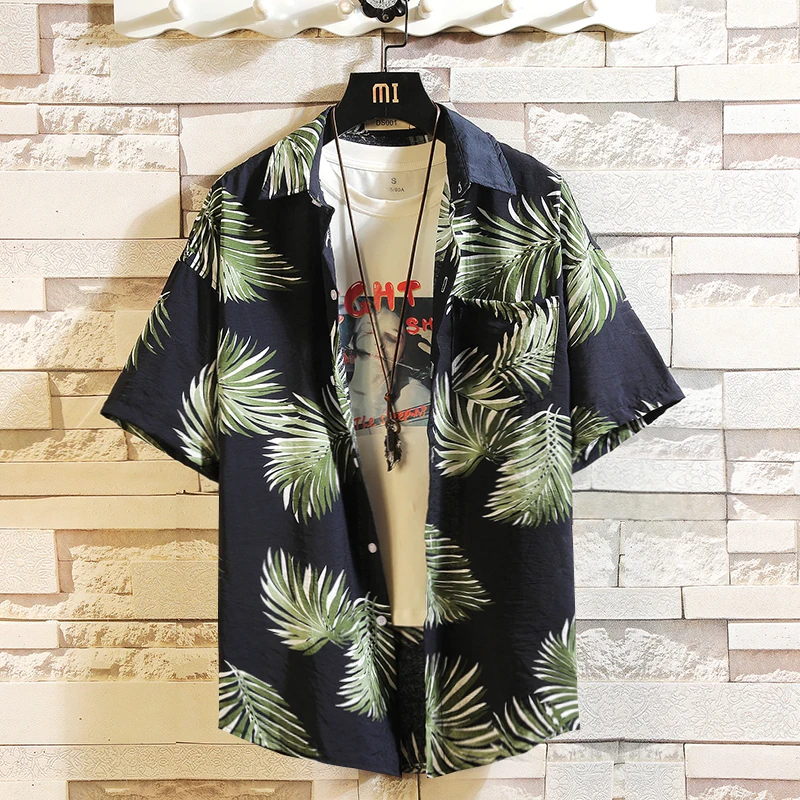 

Hawaiian style Men's short Sleeve Print Shirt Vacation Plus Size Casual Loose Shirt 2019 fashion trend Apparel Comfort Tops