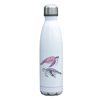 Акварельные стильные бутылки с морской черепашкой изолированные вакуумные чашки из нержавеющей стали двухслойные термосы с принтом черепахи уникальный дизайн - Цвет: Q
