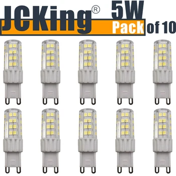 

JCKing (Pack of 10) 5W G9 LED Lamp 51 SMD 2835 LEDs AC120V/220V Warm White/ Cool White Halogen Bulb Replacement LED Light Bulb