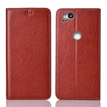 

for Pixel 2 Case Flip Genuine Leather Soft Silicon Back Cover for Pixel 2 Coque