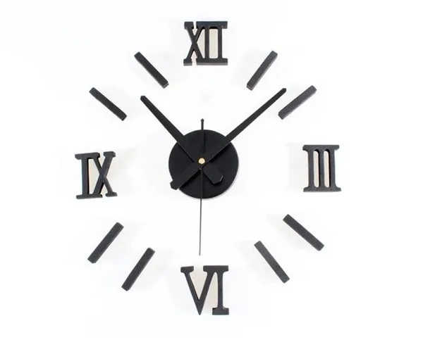 Simple Wall Clock Tridimensional Roman Numerals Mute Wall Sticker Fun DIY  Watch Wall GZ8804 | Дом и сад | АлиЭкспресс