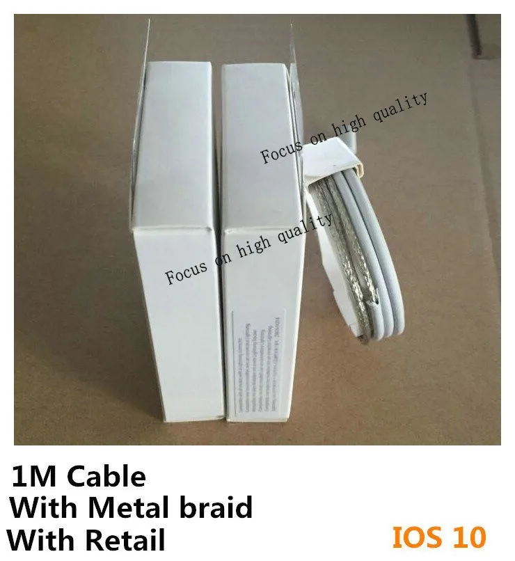 100Set/lot Genuine USB Data Sync Charger Original Quality Cable For ipad mini Air iPhone 7 6S 6 5 5C 5S SE ios10 In retail Box