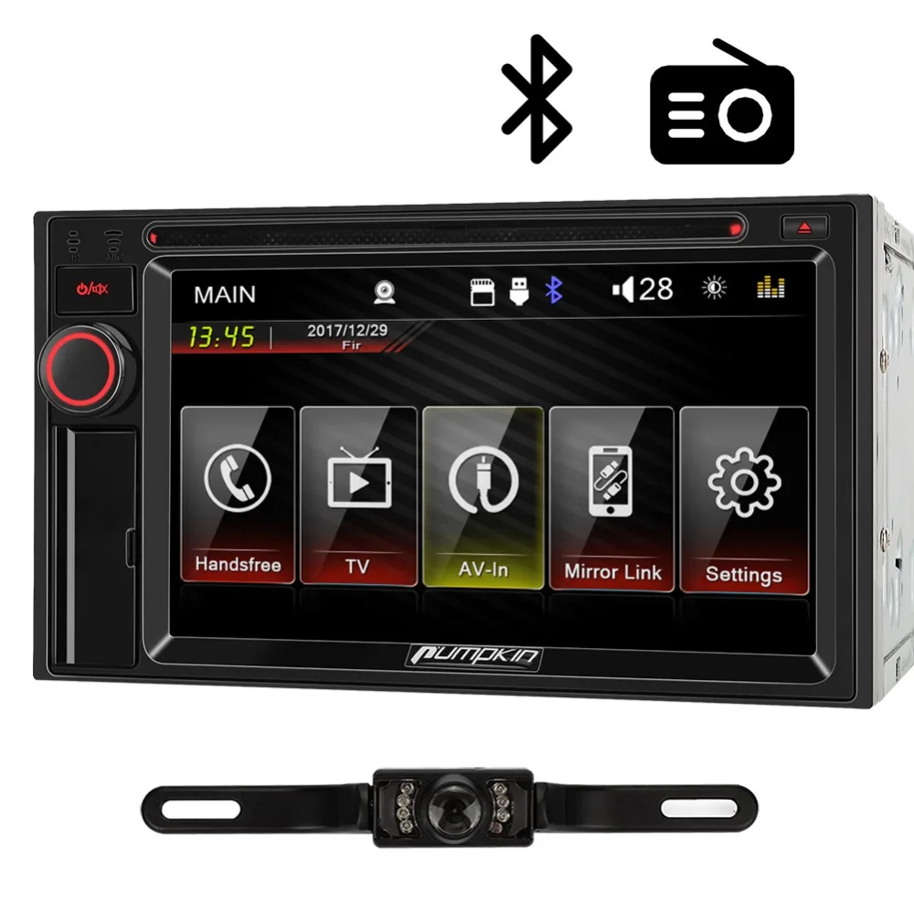 Cheap Pumpkin 2 Din 6.2" Touchscreen WINCE OS Car Radio DVD Player Support MP4 MP5 HD 1080P Video Audio FM/AM RDS Radio Player 0