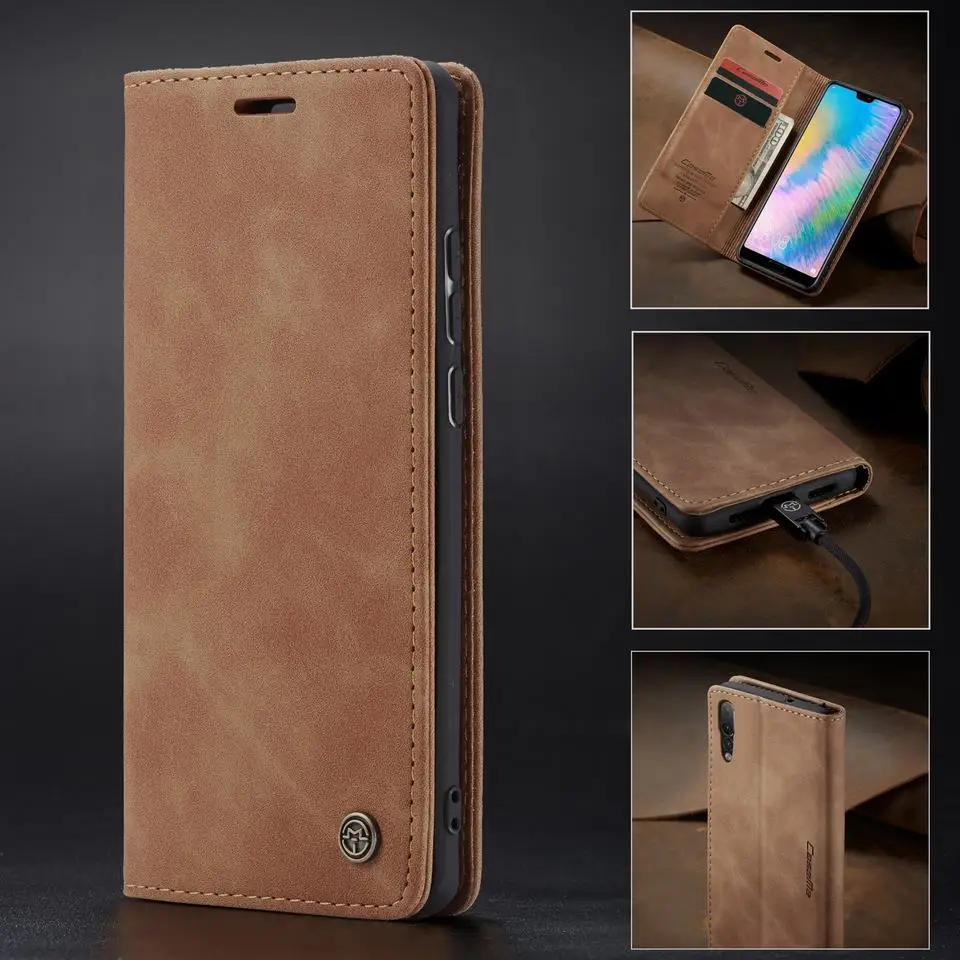 Flip Case For Huawei P Smart 2018 P30 Pro P40 P20 Lite Phone Case Cover Honor 10 lite 2019 Luxury Matte Leather Card Full Cover pu case for huawei