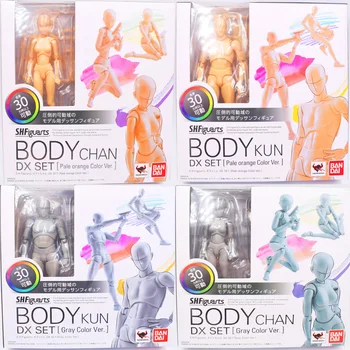 15cm SHFiguarts BODY KUN / BODY CHAN DX SET Grey / Orange Color Ver. PVC Action Figure Collectible Model Toy sci fi revoltech series no 036 iron man mark iii mk3 no 035 mark 2 mark ii pvc action figure collectible model toy 15cm kt1789