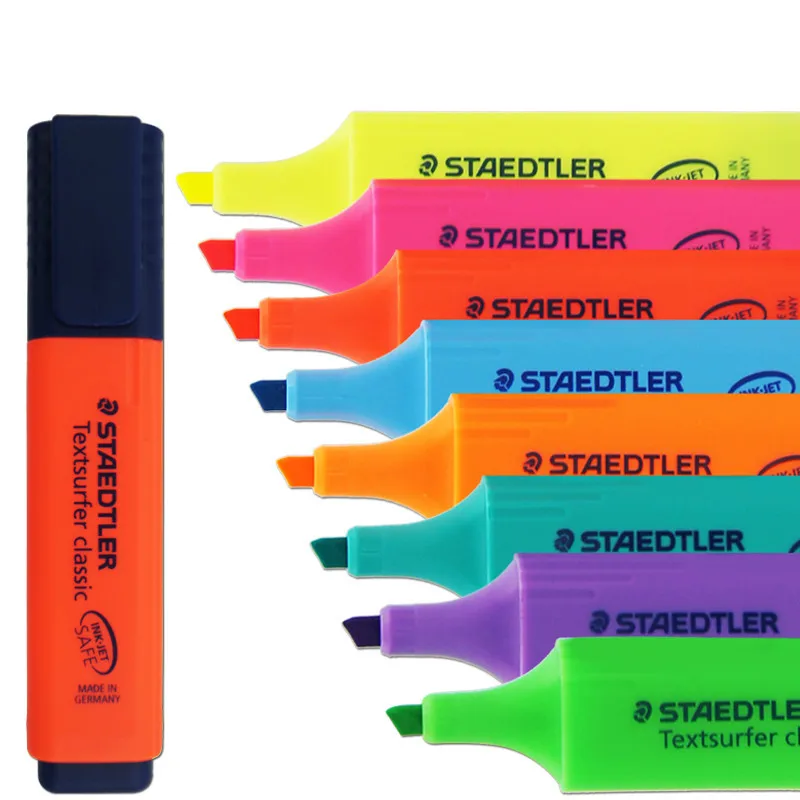 Аутентичные текстовыделители STAEDTLER, текстовыделитель, классический текстовыделитель, обучающий, офисный, для заметок, ручка, наклонный кончик, флуоресцентный маркер