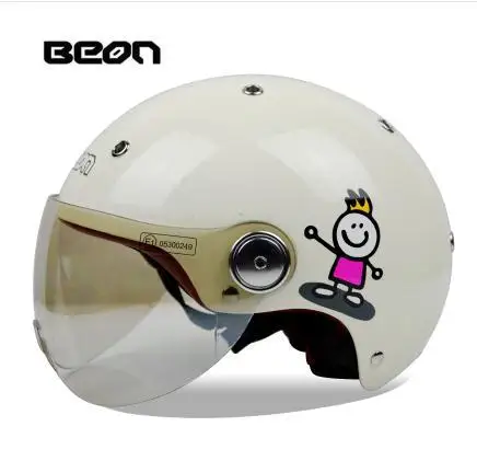 New arrival brand Beon vintage helmet Scooter motos motorbike capacetes retro motorcycle half face helmets - Цвет: cartoon