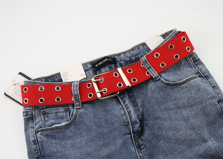 Дизайнер Харадзюку широкий тканевый ремень с двумя отверстиями и пряжкой Женский Мужской поясной ремень ремни для женщин мужские джинсы