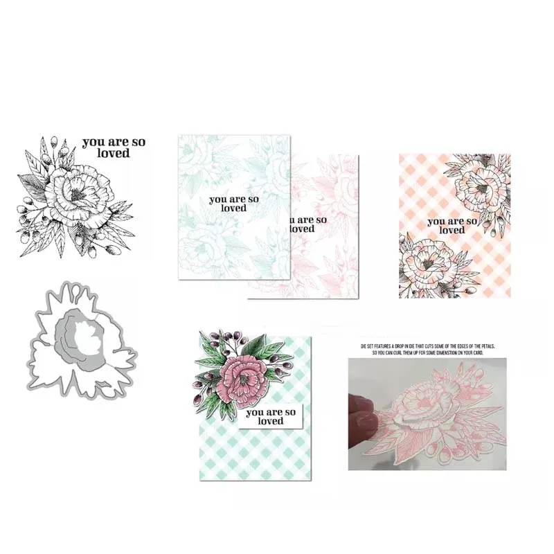 

Blooming flowers Metal Cutting Dies and stamps Talk box Stencils for DIY Scrapbook Photo Album Paper Card Decorative