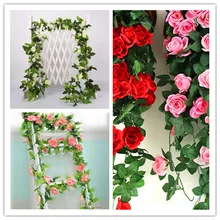 13 fllowers 2,5 м искусственная Цветочная Гирлянда плюща искусственная Виноградная лоза Листья лозы листья для дома вечерние украшения для домашнего интерьера Свадебный декор