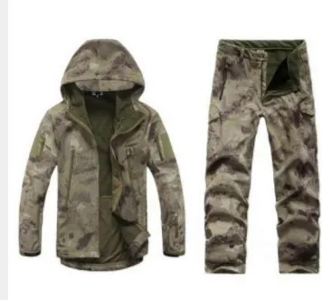 77City Killer Tactical Uniform Softshell Camouflage Jacket+Pants Army Windbreaker Waterproof Hunting Clothes Combat Military Set