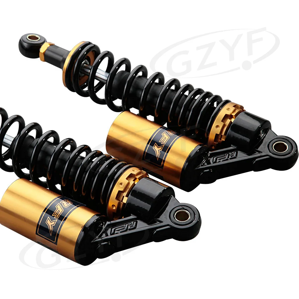 Universal 320mm 340mm 375mm 400mm Motorcycle Air Shock Absorbers Suspension Damping Spring Damper for Yamaha Suzuki Kawasaki Honda Quad Scooter Gokart Dirt Bikes ATV etc