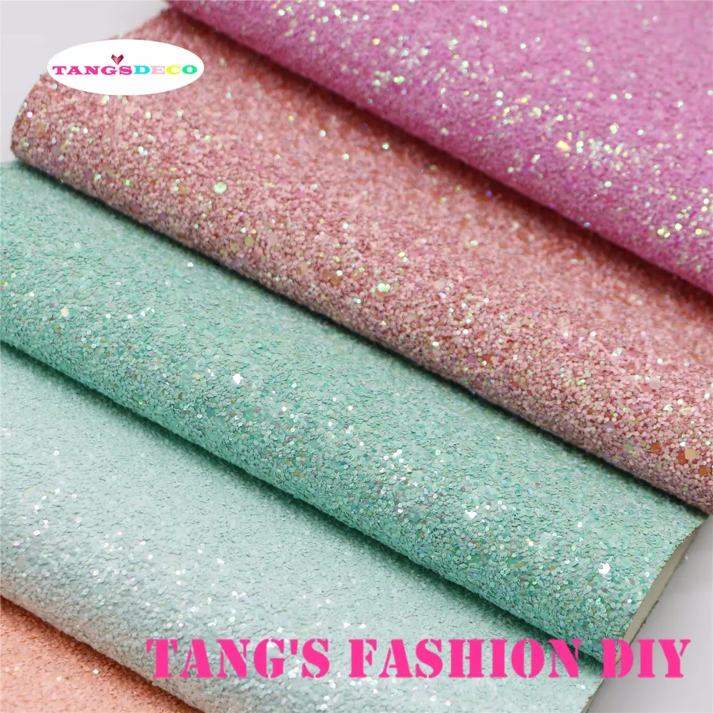 

12pcs--20x22cm fluo light color CHUNKY GLITTER LEATHER/Synthetic leather can choose color