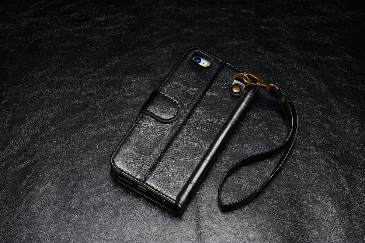 Роскошный модный флип-чехол из натуральной кожи в стиле ретро для Apple Iphone 5S 5 SE, чехол для телефона с металлическим кошельком, подставкой, держателем для карт