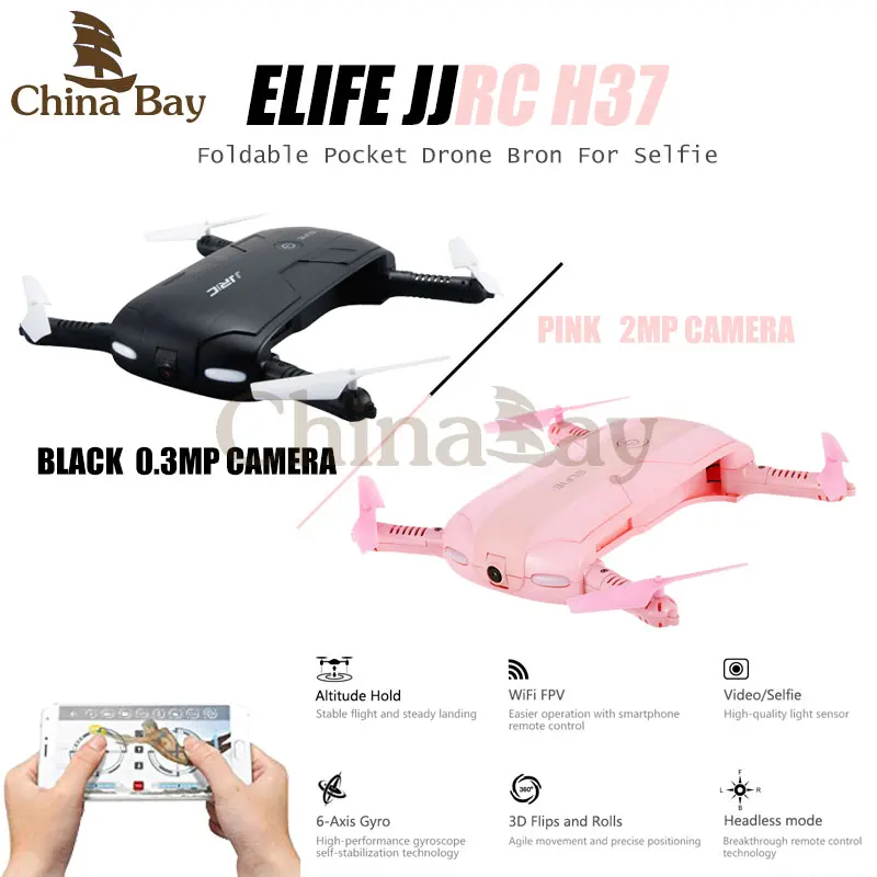 Newest JJRC H37 Elfie foldable Mini Selfie font b Drone b font With Camera Altitude Hold