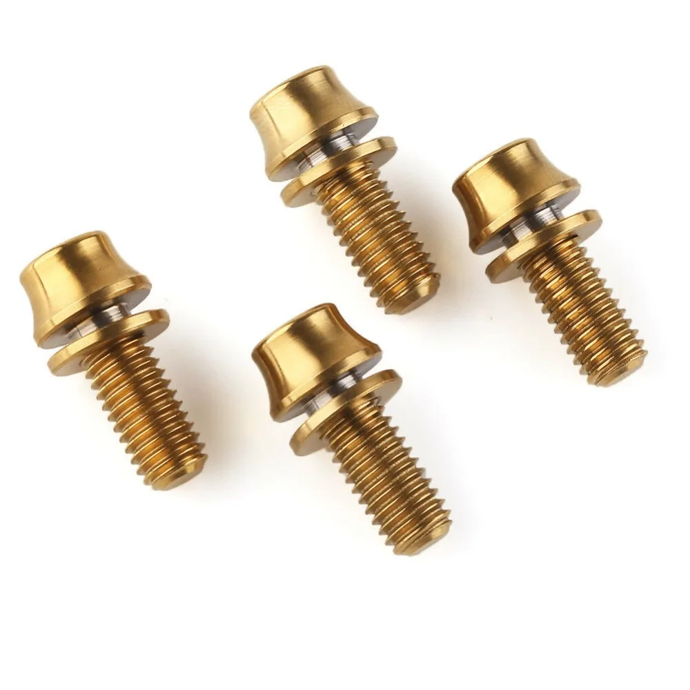4 шт. Титан сплав конические золото шестигранный винт M5x12mm велосипед картинг бутылка болт крепления, велосипедные бутылки для воды каркасный болт