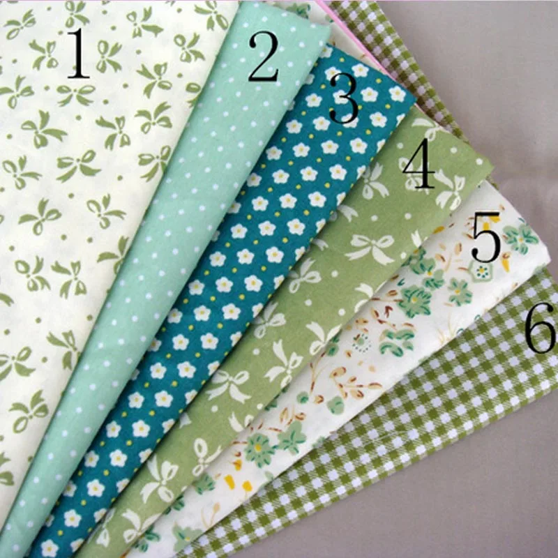 6 шт. 40*50 см зеленый seires саржа хлопок DIY лоскутное шитье домашняя работа кукольная одежда ремесла шик для шитья ткани ткань