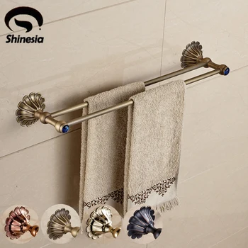 

Luxury Solid Brass Bathroom Double Towel Bars Towel Rack Bathroom Accessory Wall Mounted
