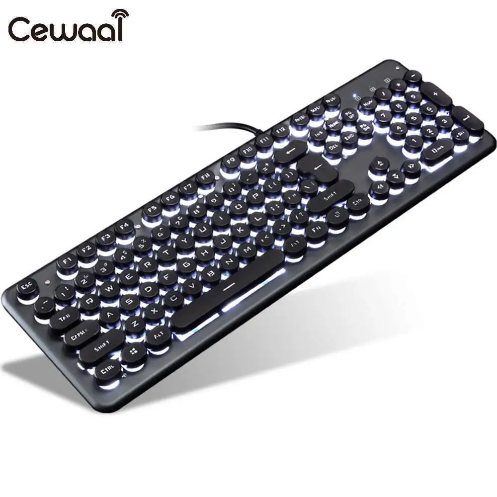 

Gaming Desktop Steampunk Backlight Keyboard Professional Ergonomic Keypad Clavier Keyboard RGB 104 Key Mechanical Feeling