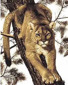 MaHuaf-X1017 DIY ölgemälde durch zahlen fuchs tier Acryl Bild Wandkunst zeichnung durch zahlen auf leinwand für wohnkultur