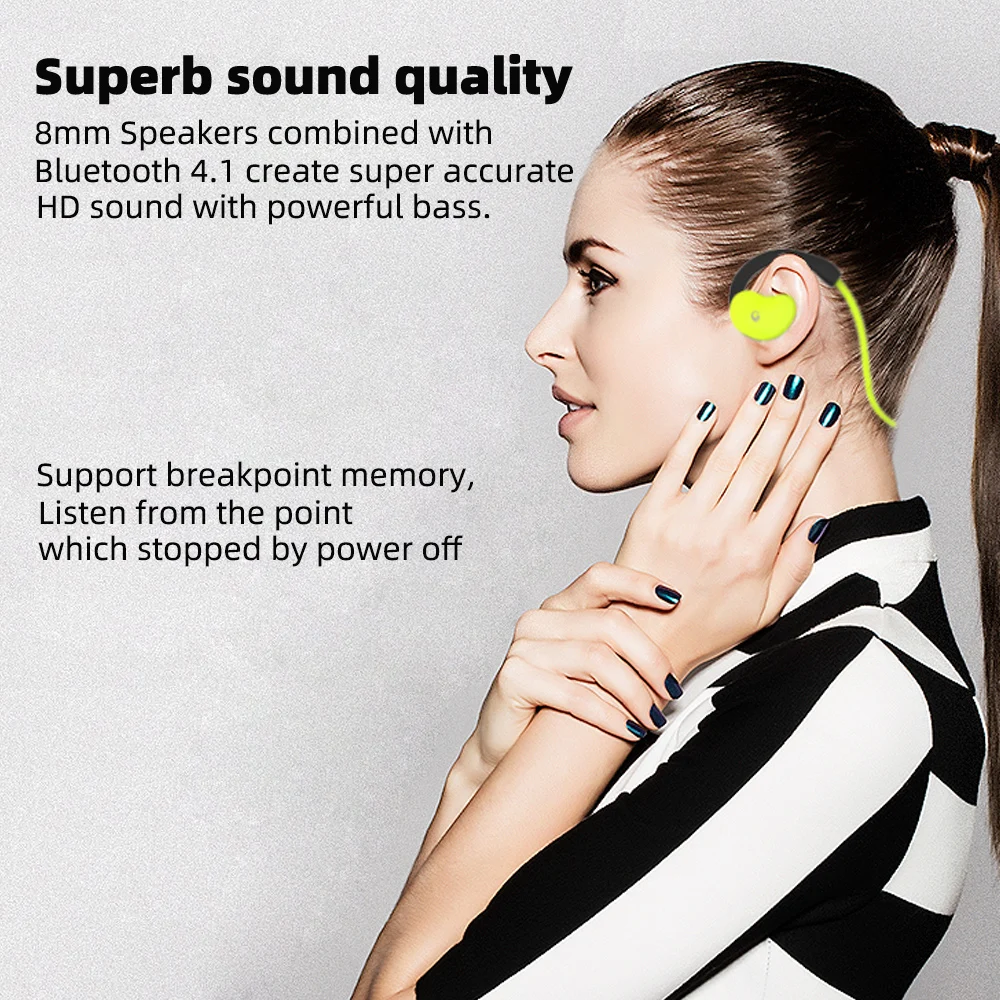 Bluetooth наушники Ralyin IPX6 mp3 32 ГБ 10 часов работы водонепроницаемые беспроводные bluetooth
