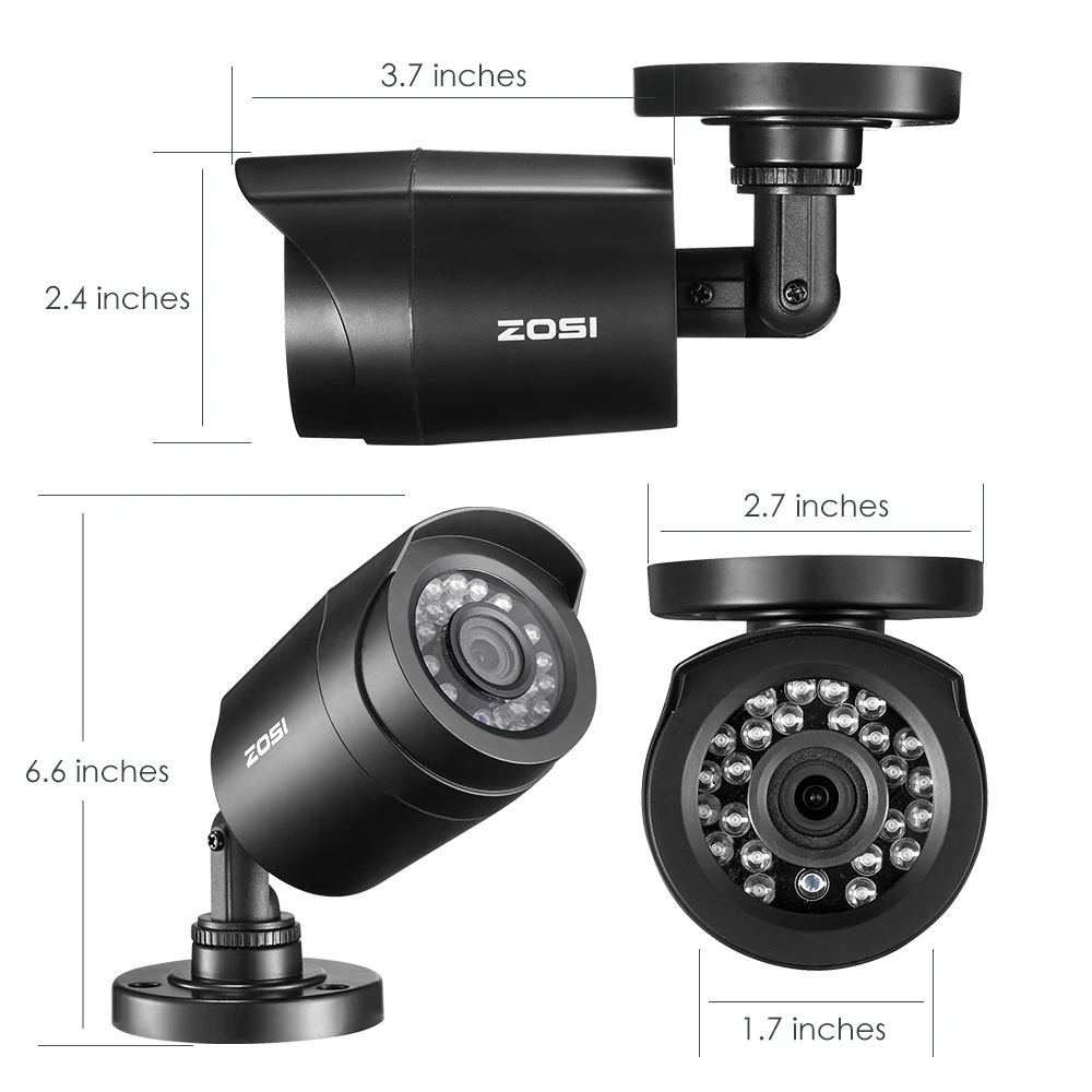 ZOSI HD 1080P 8CH CCTV система 2 шт 1MP ночного видения Всепогодная наружная видео камера безопасности 4 канала наблюдения DVR комплект