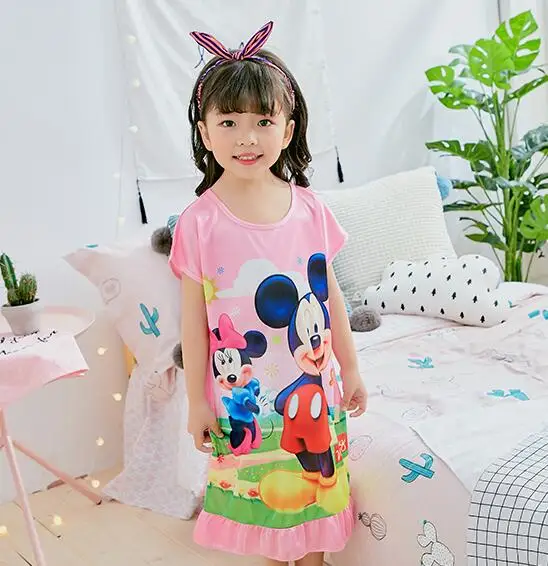 Больше дизайнов; Новинка; хлопковая ночная рубашка с короткими рукавами для девочек; сезон весна-лето детская одежда для сна с рисунком принцессы для детей 2-12 лет; XIN490 - Цвет: model 14