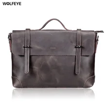 Vintage Crazy Horse Bolso De Cuero Auténtico Real Grandes Para Hombre del Diseñador de Alta Calidad 2016 bolsos de Mano Bolsa de Mensajero de Los Hombres cuero