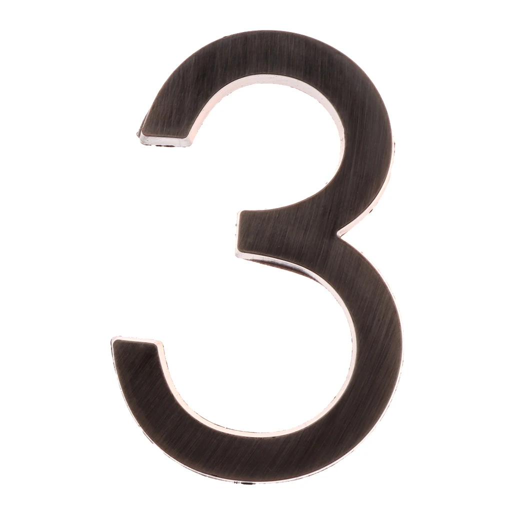 Surface Mounted Door Number Chrome Finish Digits Letter for Shop Bar House Apartment Flat Shop Hotel Display Names Numbers	