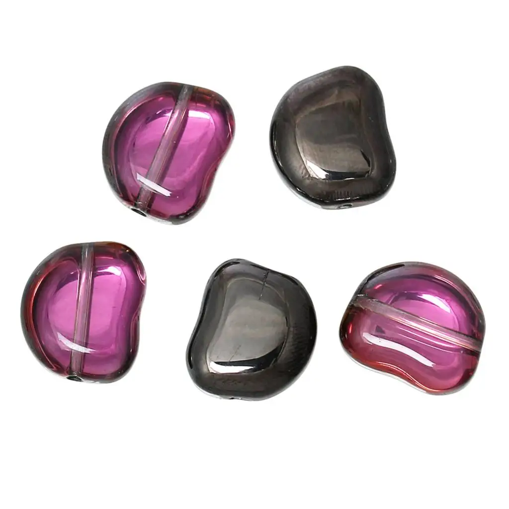

DoreenBeads Glass Loose Beads Irregular Multicolor Transparent About 15mm( 5/8") x 13mm( 4/8"), Hole: Approx 1mm, 2 Pieces