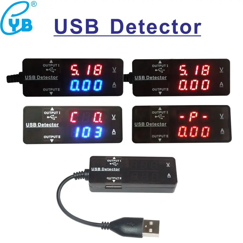 YB26VA USB детектор Вольтметр Амперметр батарея ёмкость монитор Мощность тестер