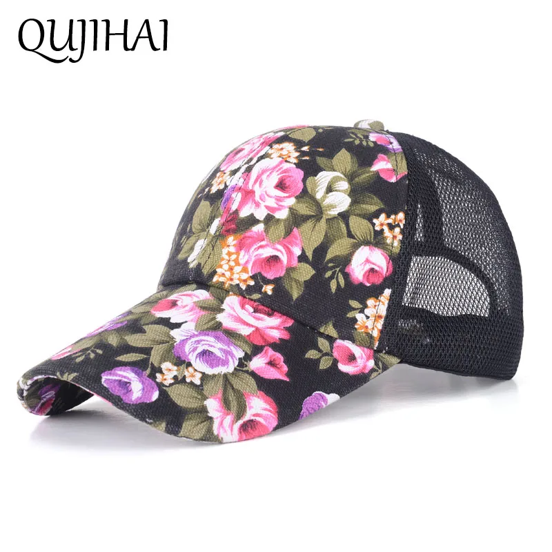 QUJIHAI козырек шляпа от солнца печать открытый дышащая сетка Кепки печати Бейсбол