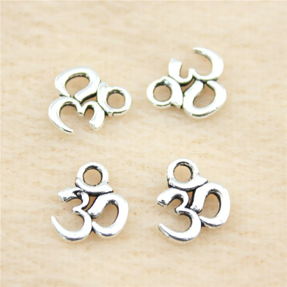 

267 шт./лот 10*10 мм очаровательные серебряные подвески Om DIY ювелирные изделия для браслета ожерелья серьги