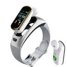 H109 2-в-1 спортивные Смарт-часы Bluetooth Беспроводной наушники сердечного ритма крови Давление напоминание Водонепроницаемый смарт-браслет