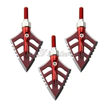 6 шт. 100/125 зерна 4 лезвия броудхедов красные охотничьи стрелы с пилообразной стрельбой из лука